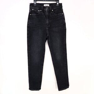 Madewell The Mom Jean Women's 25 Black Wash High Rise Tapered